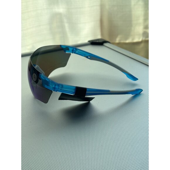 Kreedom Polarized Sports Sunglasses Blue Frame UVProtection Wraparound Style NEW - Picture 2 of 7